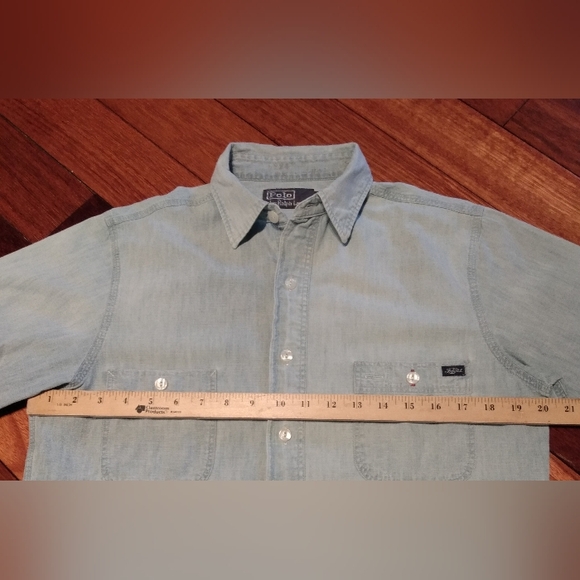 POLO Ralph Lauren Naval Rescue Denim Chambray Light Short Sleeve Button up shirt - Picture 15 of 16